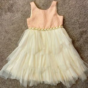 Pink and Cream Fancy Dress with Gold Details
